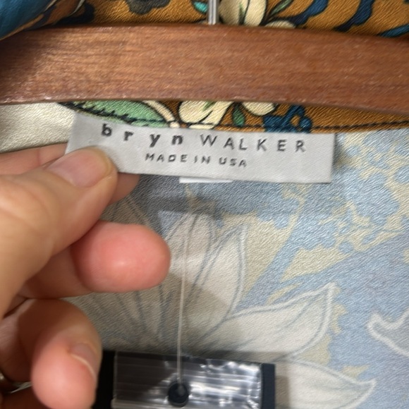 NWT Bryn Walker Bellagio Floral Print Alabama Shirt Tunic Ochre Teal Medium - Picture 7 of 16